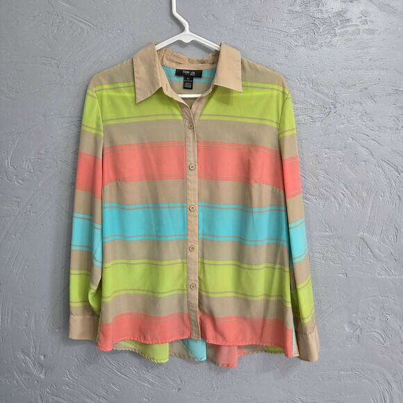 Style&Co. Petite, unique button down silky blouse Woman's size PL - Picture 1 of 7